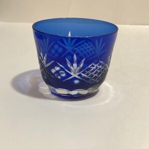 Edo Kirko Cobalt Blue Cut to Clear Crystal Drinkware